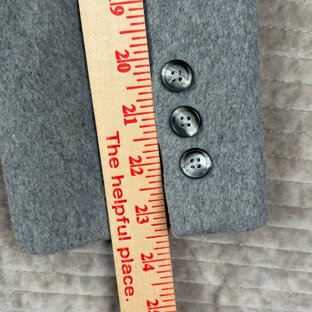 Vintage Country Shop Marshall Fields Gray Wool Mandarin Collar‎ Blazer Jacket 8 - Picture 4 of 10